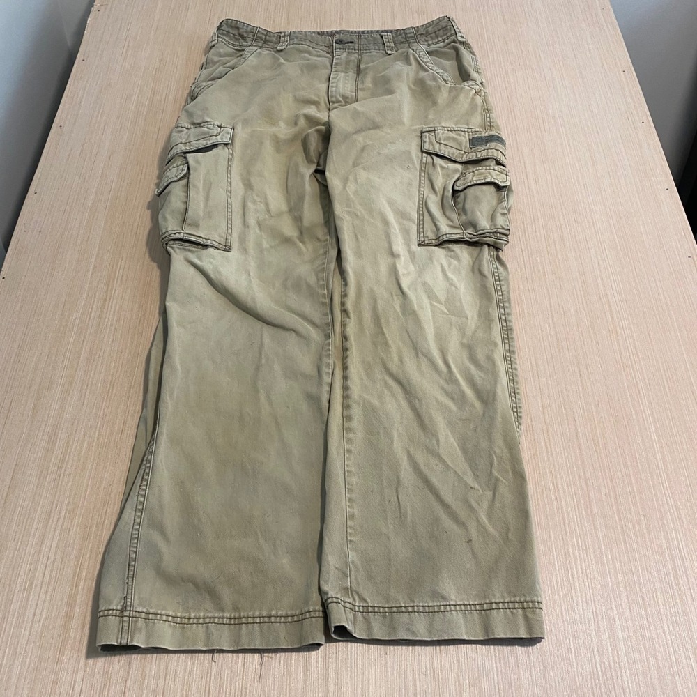 Unionbay Mens Cargo Pants 34x32 Khaki Tan Cotton Relaxed Fit Utility Workwear